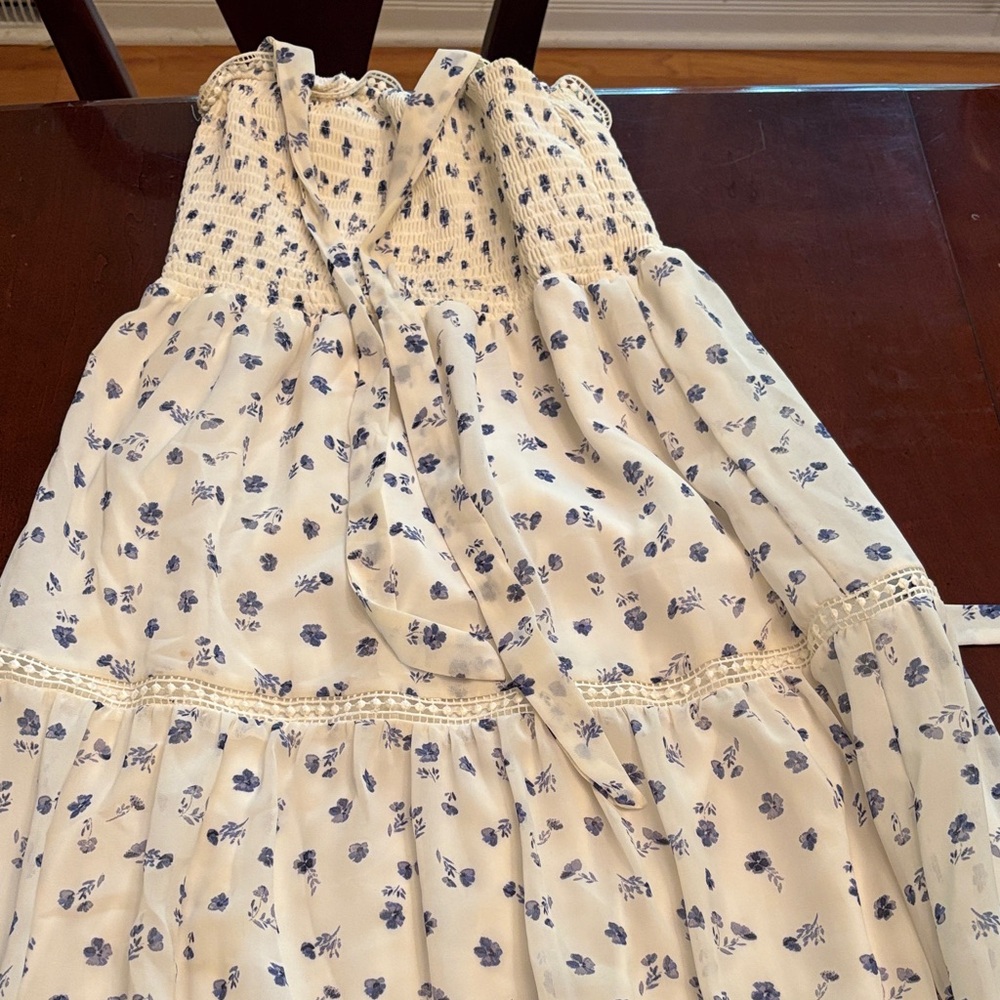 Floral women’s  dress in Blue and White